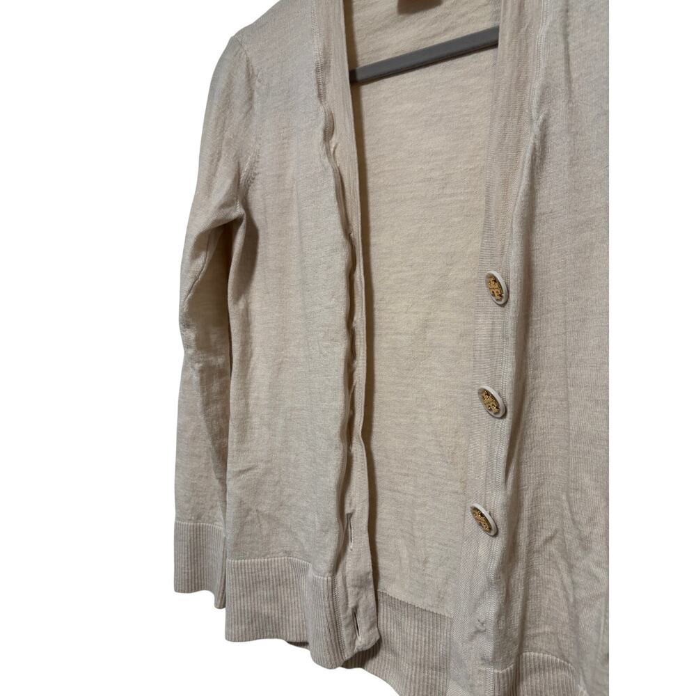 Tory Burch Beige Merino Wool Button Cardigan M - Picture 3 of 10